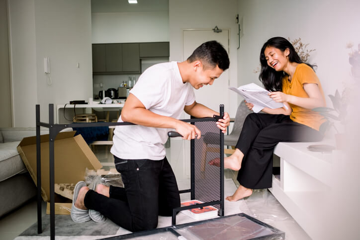 Students Setting Up Furniture